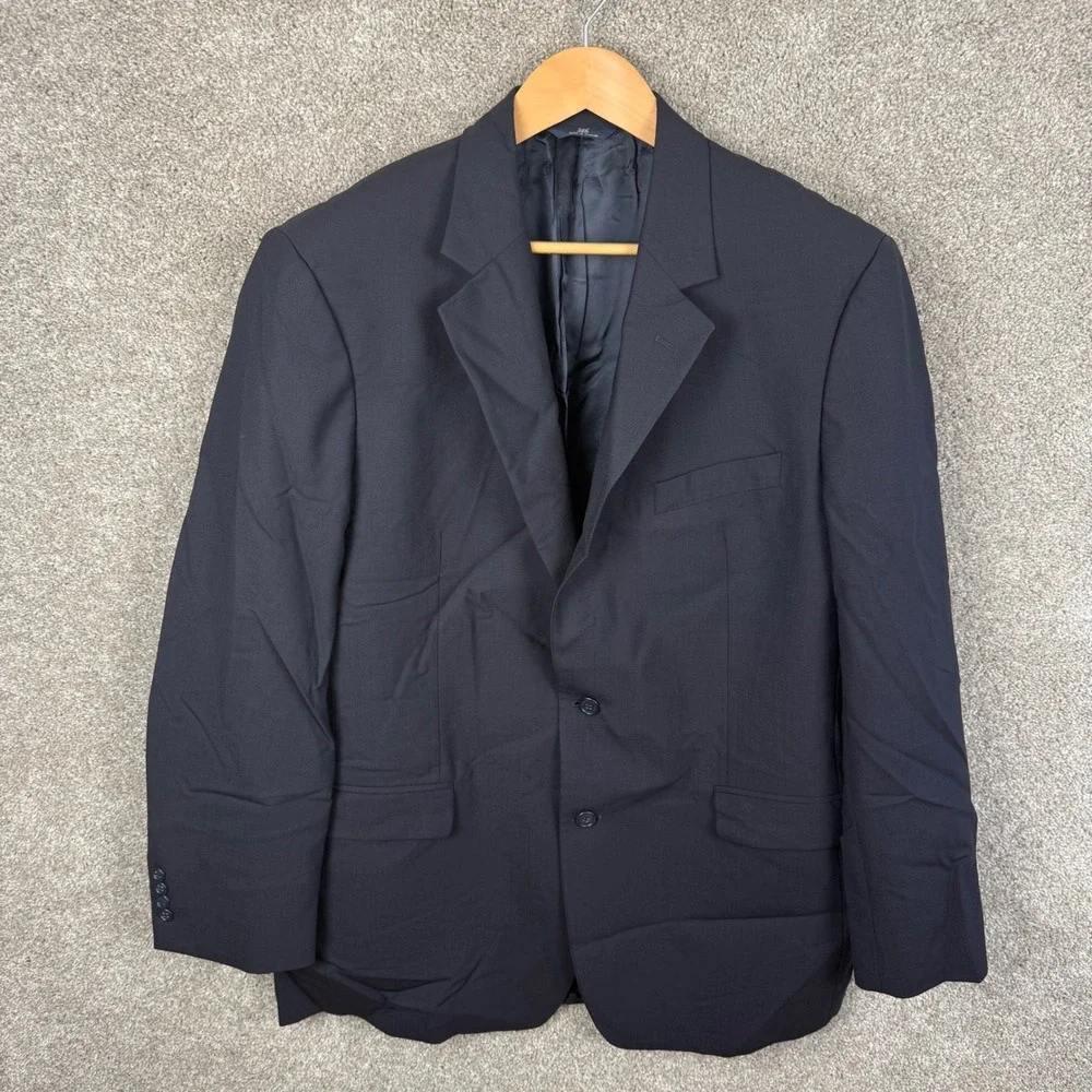 Brooks Brothers 346 Mens 44L Navy Blue Wool Stretch Blazer Sport Coat 2-Button